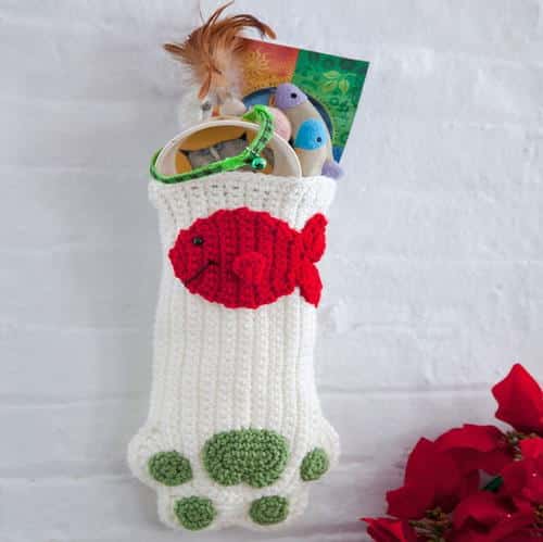 DIY Purrfect Crochet Christmas Stocking by All Free Christmas Crafts