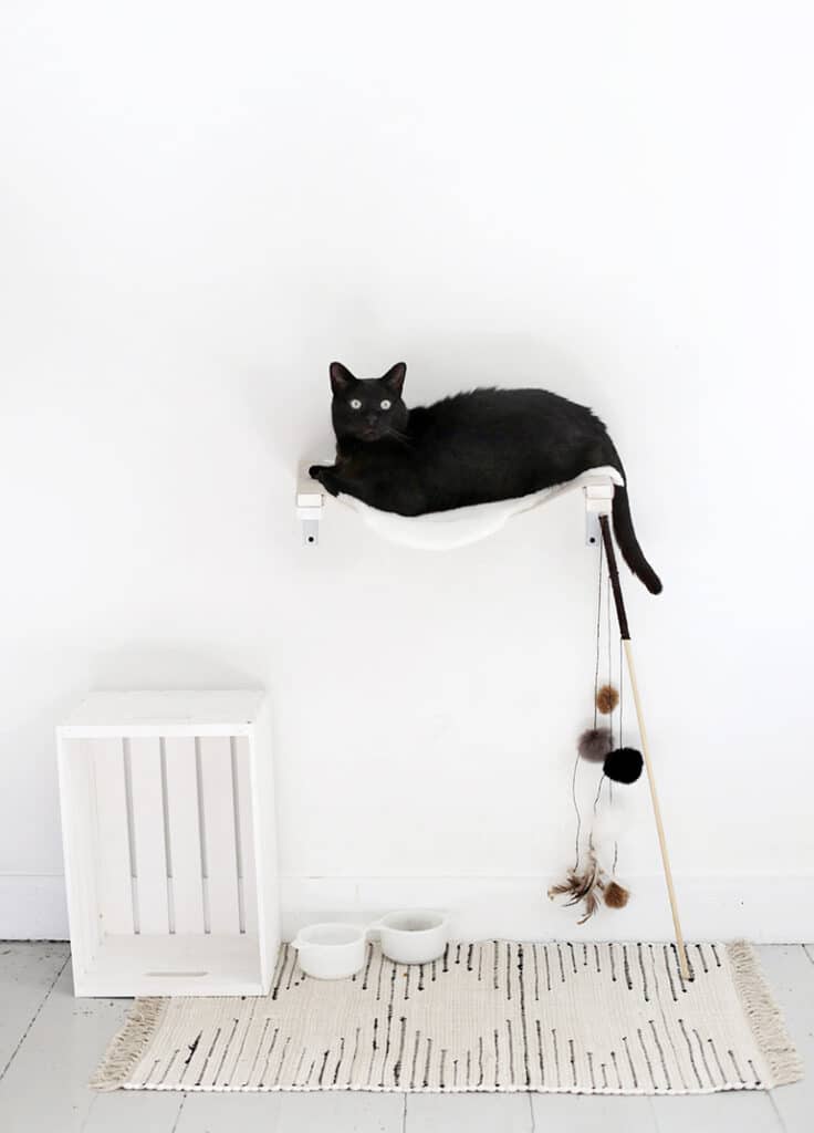 DIY Wall-Mounted Cat Hammock by The Merrythought