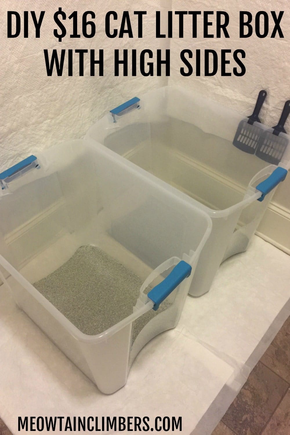 DIY cat litter box high sided meowtain climbers