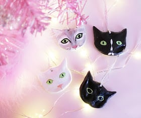 DIY salt dough cat ornaments