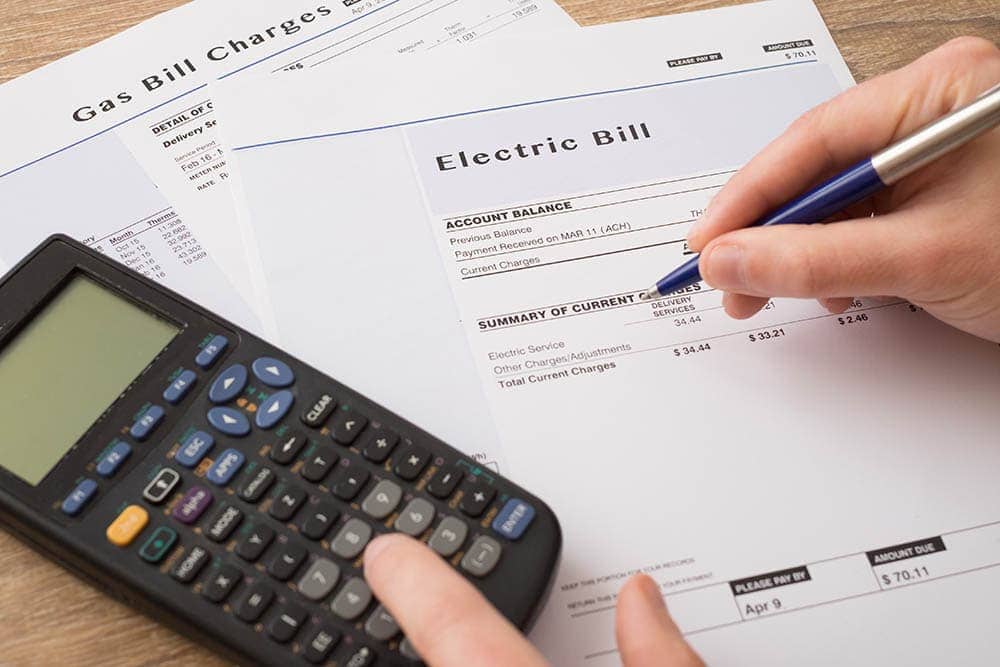 Electric bill paper on table