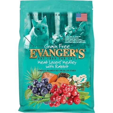 Evanger's Grain-Free Meat Lover's Medley with Rabbit Dry Cat Food