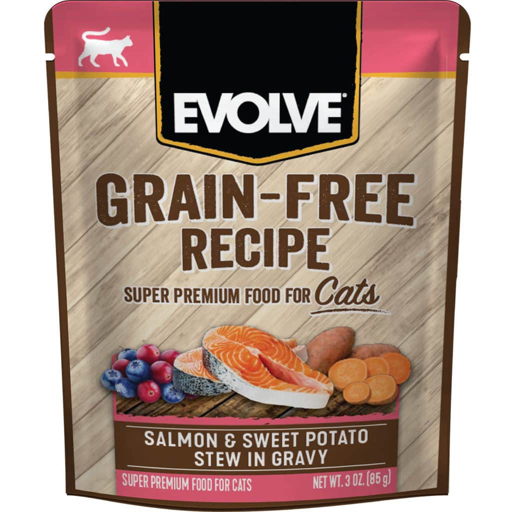 Evolve Salmon & Sweet Potato Stew in Gravy Grain-Free Wet Pouch Cat Food