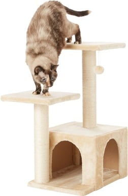 Frisco 28-in Faux Fur Cat Tree & Condo