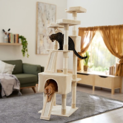 Frisco 72-in Faux Fur Cat Tree & Condo