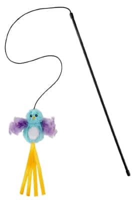 Frisco Bird with Feathers Teaser Wand Cat Toy with Catnip