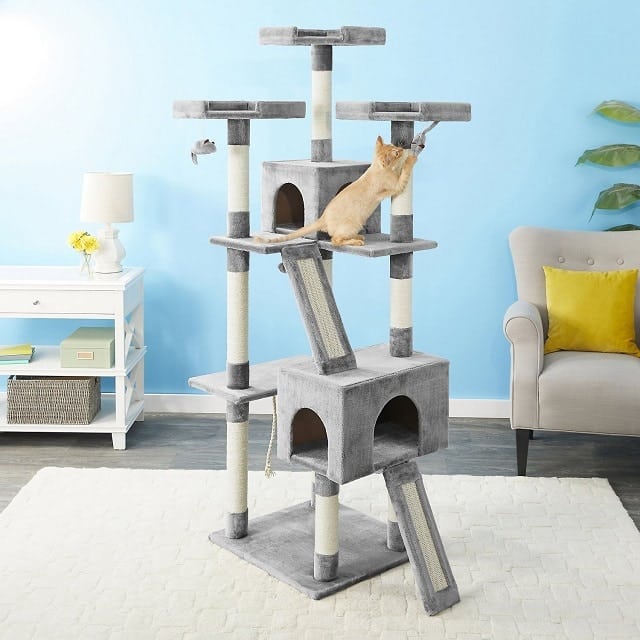 Frisco Faux Fur Cat Tree & Condo chewy