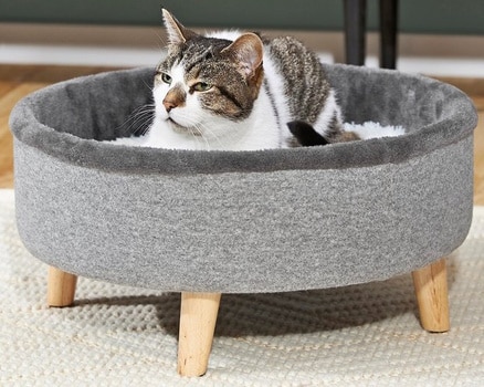 Frisco Modern Round Elevated Cat Bed