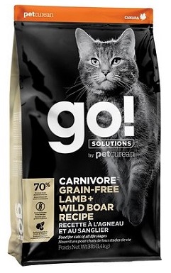 Go! Solutions Carnivore Grain-Free Lamb + Wild Boar Recipe Dry Cat Food