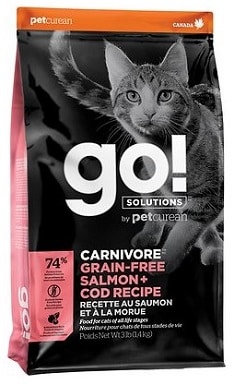 Go! Solutions Carnivore Grain-Free Salmon + Cod Recipe Dry Cat Food