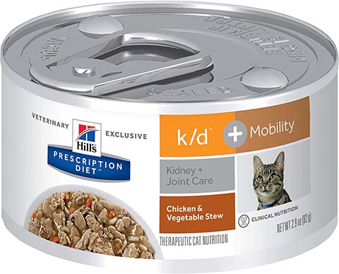 Hill's Prescription Diet k:d Kidney Care + Mobility Care with Chicken & Vegetable Stew Canned Cat Food