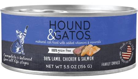 Hound & Gatos 98% Lamb, Chicken & Salmon Grain-Free Canned Cat Food