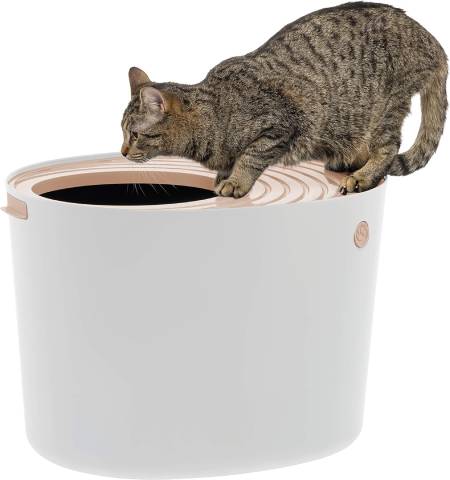 IRIS USA Top Entry Cat Litter Box with Cat Litter Scoop