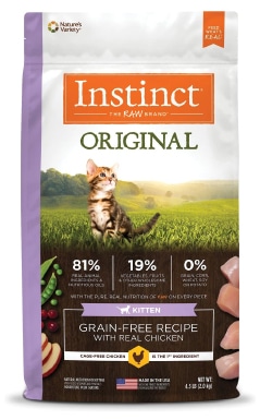 Instinct Original Kitten Grain-Free Recipe with Real Chicken Freeze-Dried Raw Coated Dry Cat Food