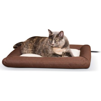 K&H Pet Product Deluxe Lectro-Soft Outdoor Heated Bolster Cat Bed