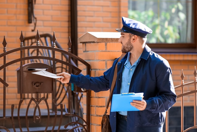 Mailman delivering mail