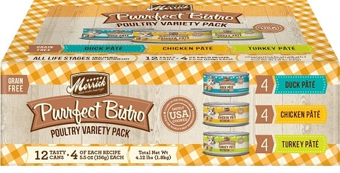 Merrick Purrfect Bistro Poultry Grain-Free Variety Pack Canned Cat Food