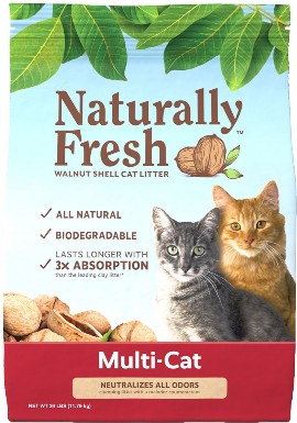 Naturally Fresh Multi-Cat Fresh Unscented Clumping Walnut Cat Litter