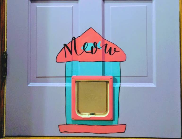 PAINTED CAT DOOR DIY