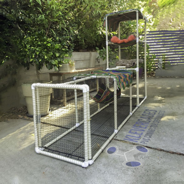 PVC Pipe Cat Run from Klever Cages