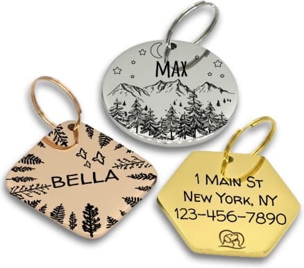 PawFurEver Hexagon Personalized Dog ID Tag