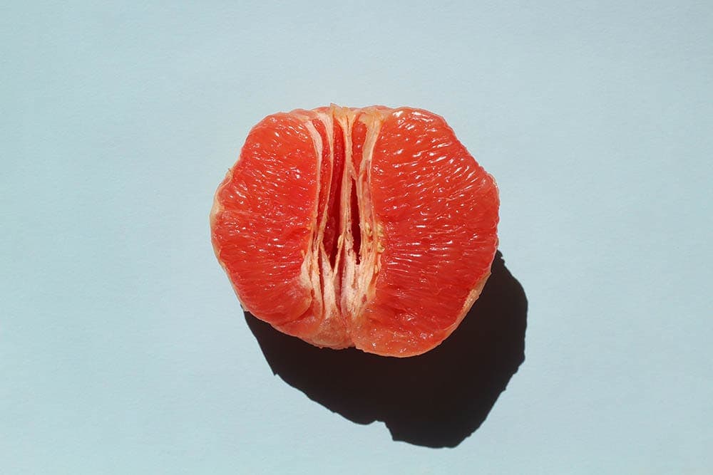 Peeled grapefruit