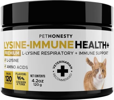 PetHonesty Lysine Immune Health+ Tuna & Chicken Flavored Powder Immune Supplement for Cats