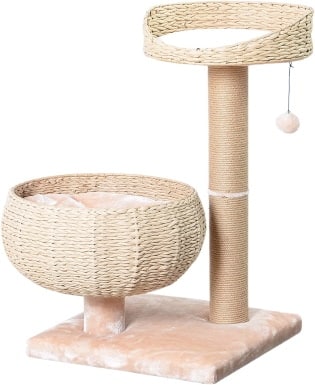 PetPals New Paper Rope Natural Bowl Shaped with Perch Cat Tree