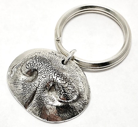 Precious Metal Prints Custom Silver Pet Nose Key Ring