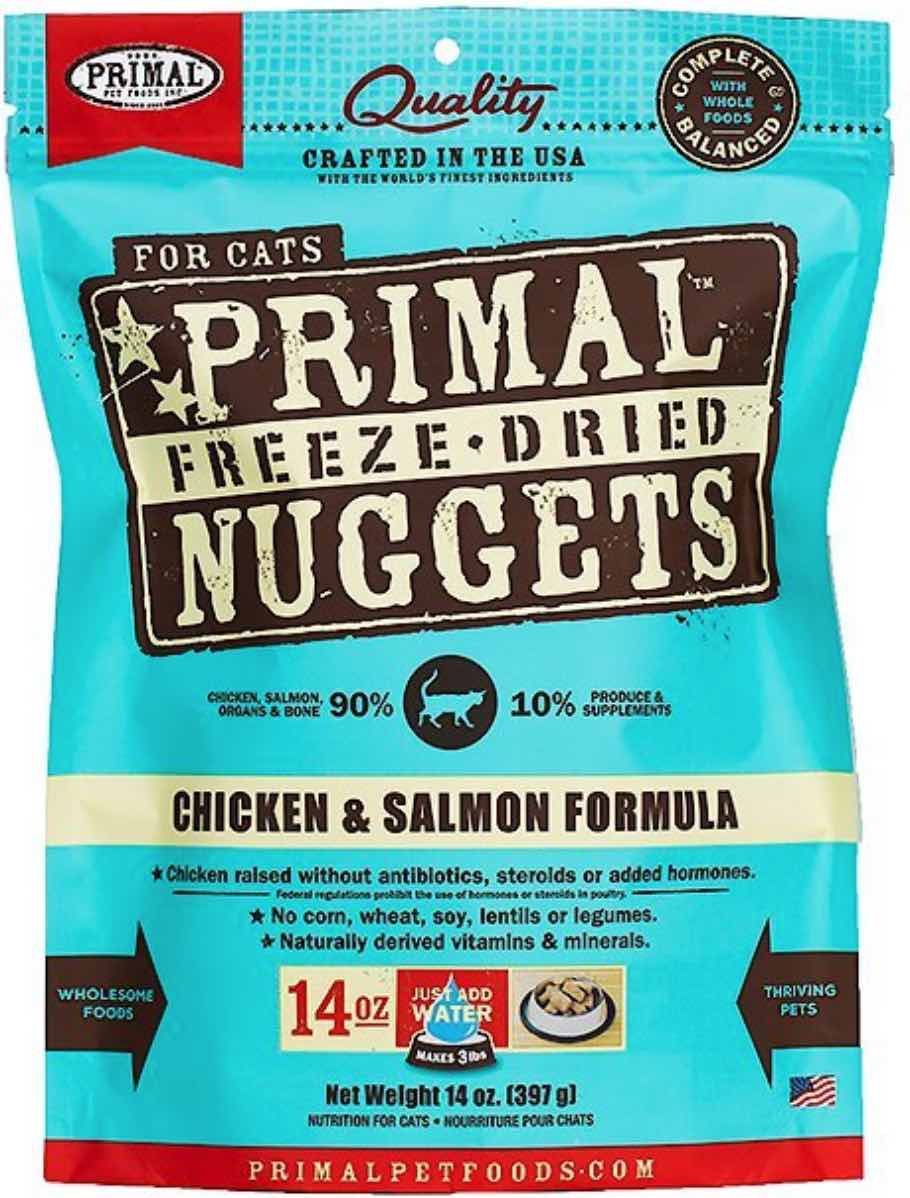 Primal freeze dried raw cat food nuggets