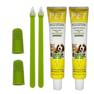 Puppycute 2 Pack Pet Toothbrush and Toothpaste
