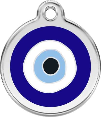 Red Dingo Evil Eye Stainless Steel Personalized Cat ID Tag