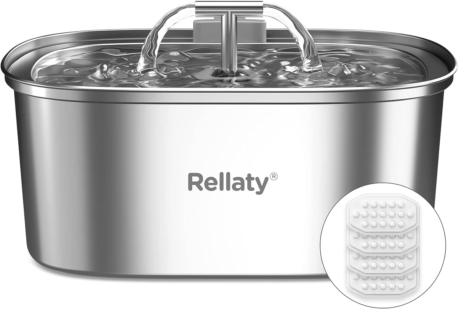 Rellaty Cat Water Fountain Stainless Steel
