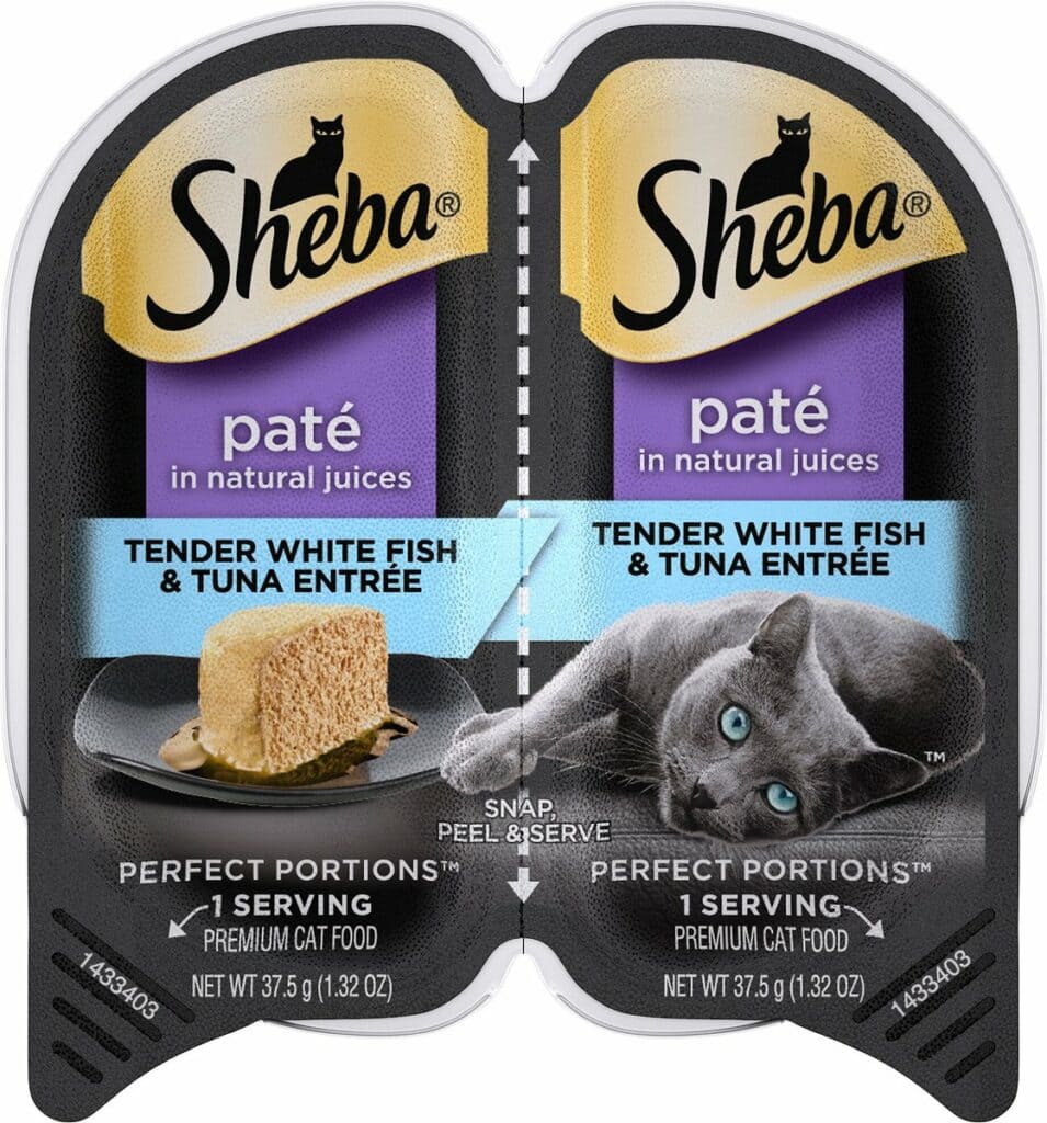 Sheba Perfect Portions Grain-Free Tender Whitefish & Tuna Entree Wet Cat Food Trays