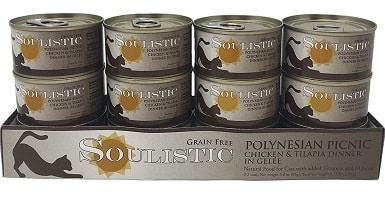 Soulistic Polynesian Picnic Chicken & Tilapia Dinner in Gelee Wet Cat Food