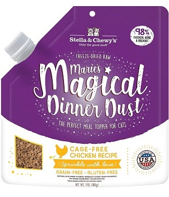 Stella and Chewy’s Marie’s Magical Dinner Dust Cage Free Chicken Recipe Freeze-Dried Raw Cat Food Topper