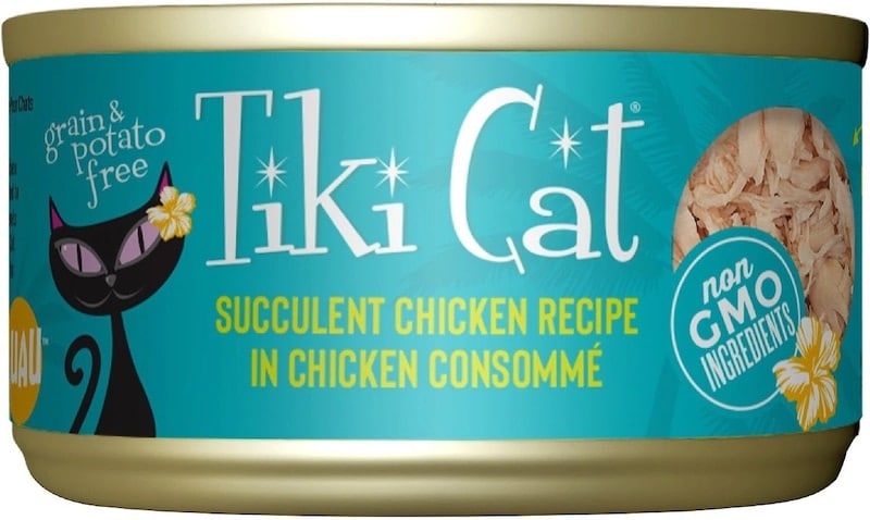 Tiki Cat chicken in chicken consomme canned cat food