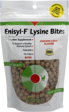 Vetoquinol Enisyl-F Lysine Bites Chicken & Liver Flavored Soft Chews Immune Supplement for Cats