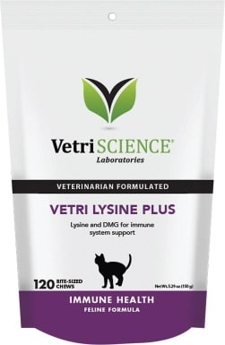 VetriScience Vetri-Lysine Plus Chicken Liver Flavored Soft Chews Immune Supplement for Cats