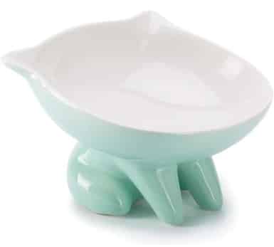 ViviPet Raised Ceramic Cat Food Q Bowl Dish