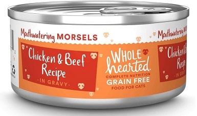 WholeHearted All Life Stages Grain Free Chicken & Beef Recipe Morsels in Gravy Wet Cat Food
