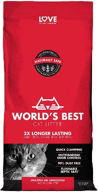 World’s Best Cat Litter, Clumping Litter Formula for Multiple Cats