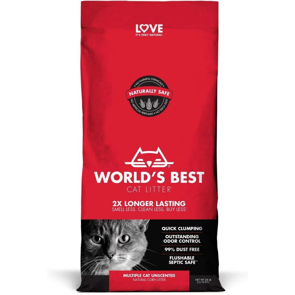 World’s Best Multi-Cat Unscented Clumping Corn Cat Litter