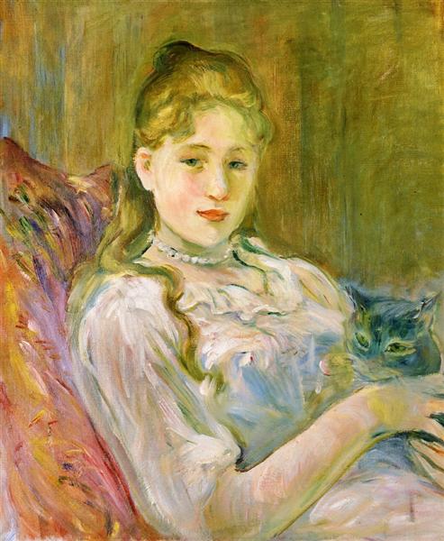 Young Girl With Cat_Berthe Morisot_WikiArt