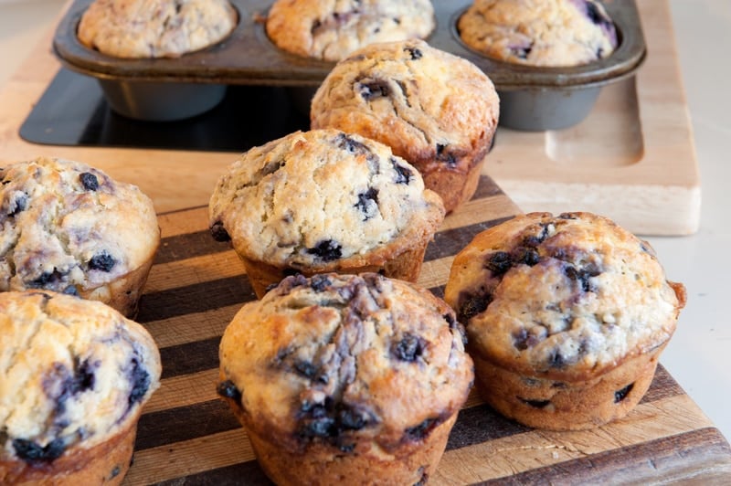 baked blue berry muffins