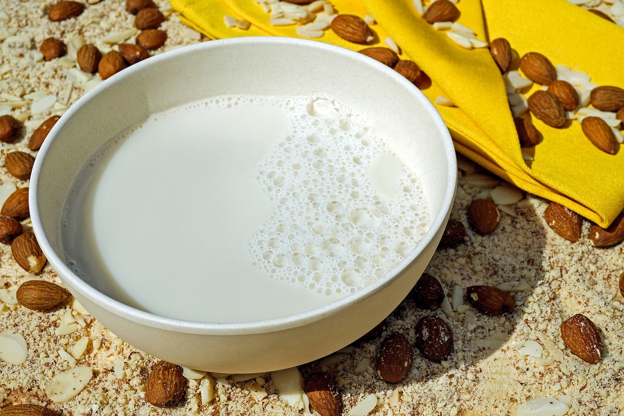 bowl of almond milk