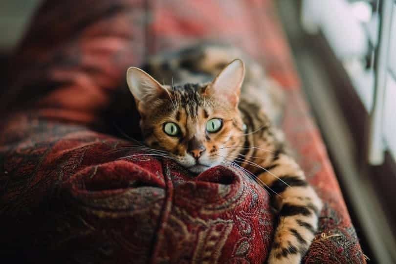 cat lying on couch