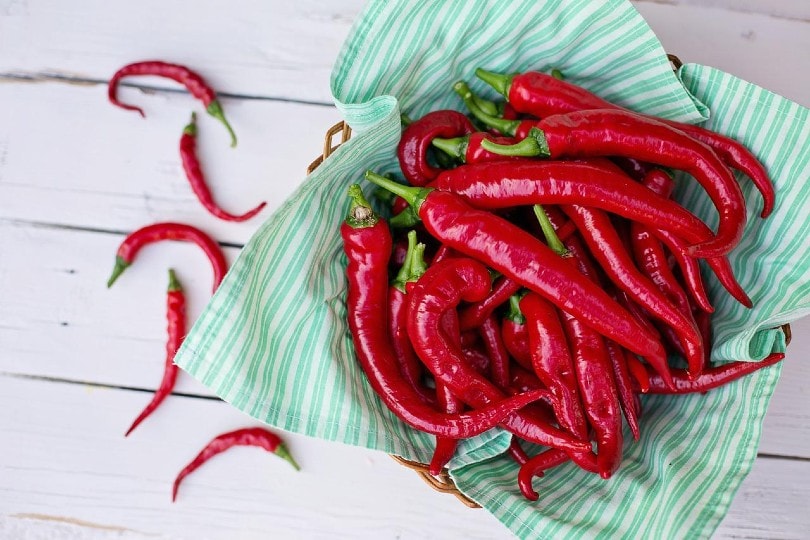 cayenne peppers close up