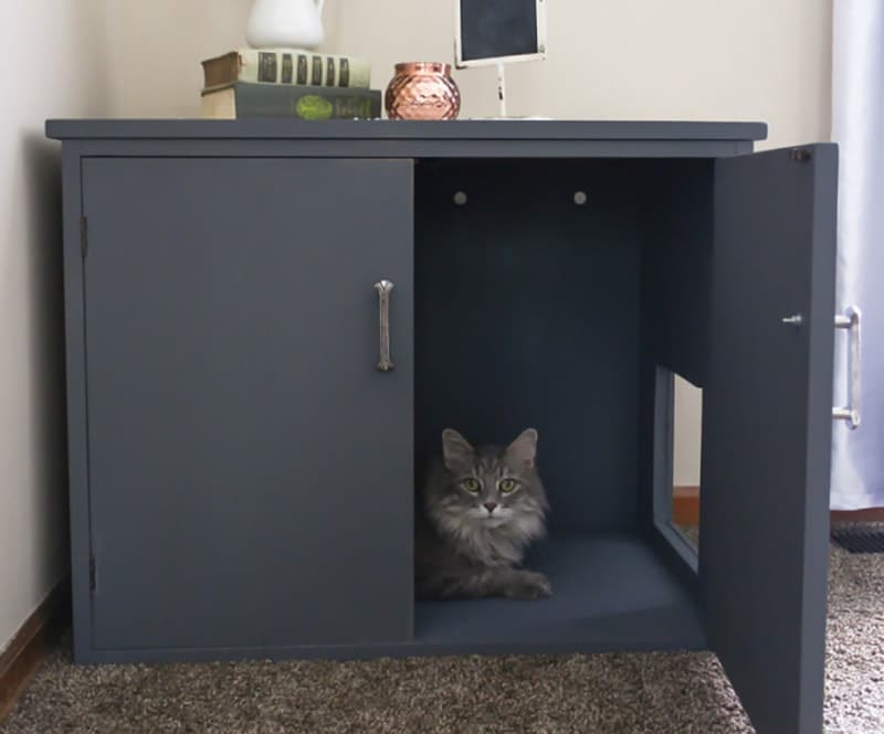 diy litter box cabinet