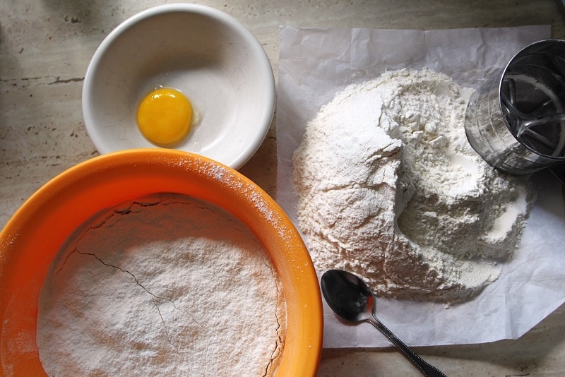 flour and egg